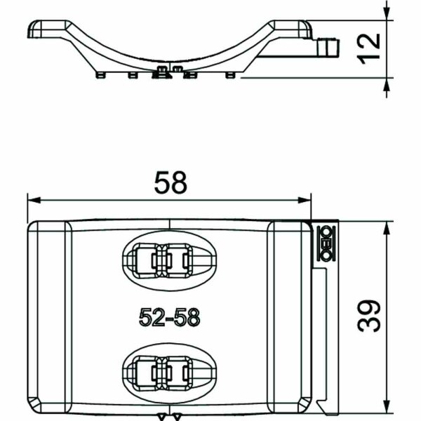 Gegenwanne, 52-58mm, Kunststoff, 2058UW 58 LGR