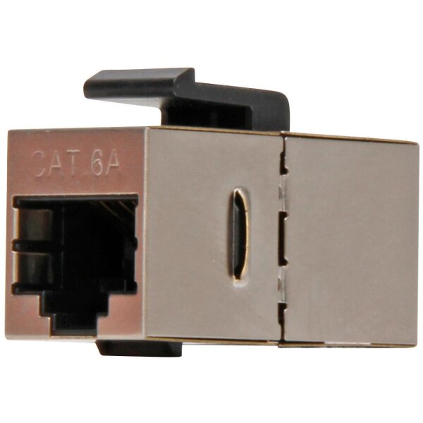 Keystonemodul Cat.6A Verbinder, geschirmt, Farbe: silberRJ-45 Buchse auf RJ-45 Buchse