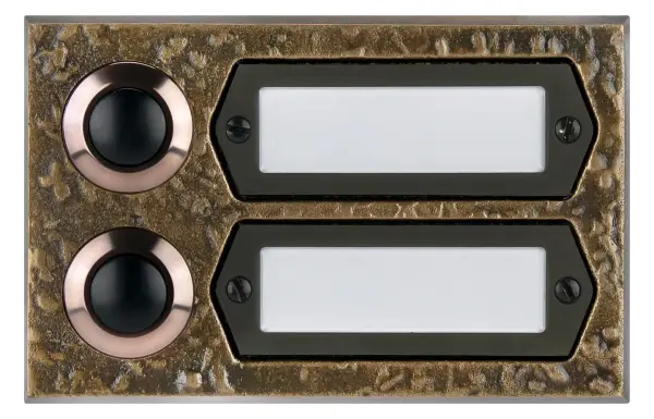 Grothe ETA 502 G Etagenplatte AP Bronze- guß 2Klingeltaster/1reihig 55512