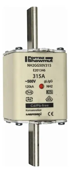 Mersen NH2GG50V315 Sicherungseinsatz gG Gr.2 AC500V 315A sfü Kombikennmelder