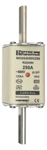 Mersen NH2GG50V250 Sicherungseinsatz gG Gr.2 AC500V 250A sfü Kombikennmelder