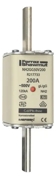 Mersen NH2GG50V200 Sicherungseinsatz gG Gr.2 AC500V 200A sfü Kombikennmelder