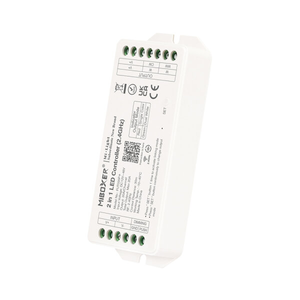 MiBoxer 2.4GHz 2 in 1 LED Controller | dual white / single color | 12 - 48V DC | Max. 20A