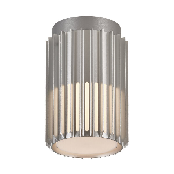 Nordlux Deckenaufbauleuchte Aludra | E27 Sockel | 1x max. 15W | IP54 | Rund | Gehäusefarbe: Aluminium | exkl. Leuchtmittel