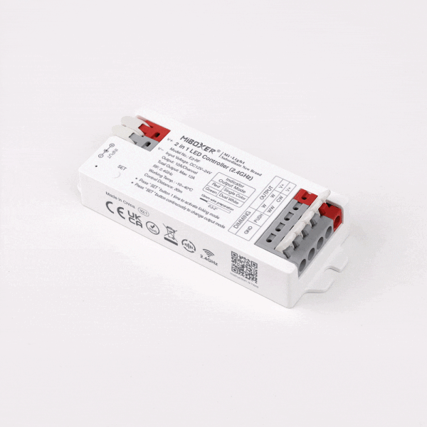 MiBoxer 2.4GHz 2 in 1 LED Controller | Single Color/ Dual White | 12-24V DC | Max.12A