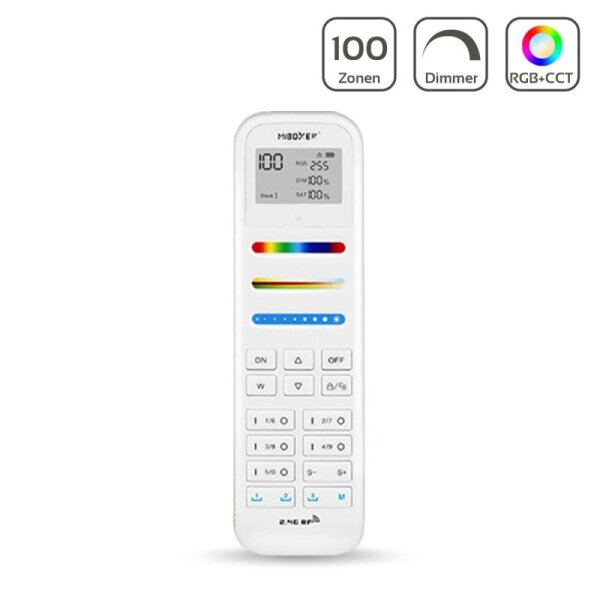 MiBoxer 2.4GHz Fernbedienung | RGB+CCT | 100 Zonen | Gehäusefarbe :weiß